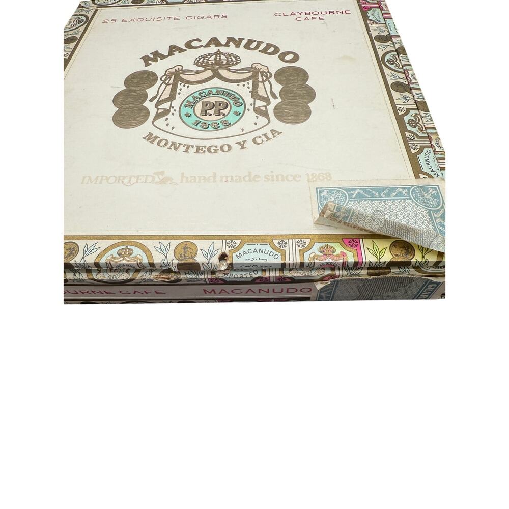 🚬 Macanudo Claybourne Cafe 25 Cigar Box Montego Y Cia Vintage Storage Decor - Picture 2 of 5